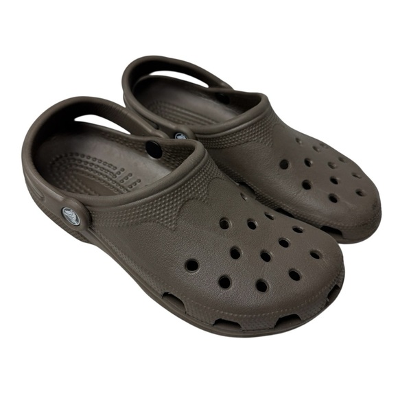 Crocs Classic Comfort Clog Unisex Back Strap Sandal Brown/Green SZ M5 W7 Timeles - Picture 1 of 6